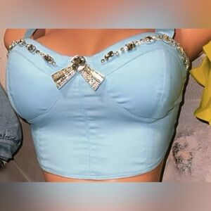 Light blue bling Top